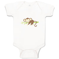 Baby Clothes Monkey Palm Leaf Safari Baby Bodysuits Boy & Girl Cotton