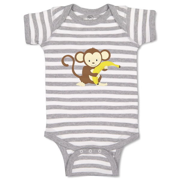 Baby Clothes Monkey Banana Safari Baby Bodysuits Boy & Girl Cotton