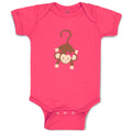 Baby Clothes Monkey Hangs Girl Safari Baby Bodysuits Boy & Girl Cotton