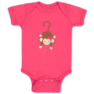 Baby Clothes Monkey Hangs Girl Safari Baby Bodysuits Boy & Girl Cotton