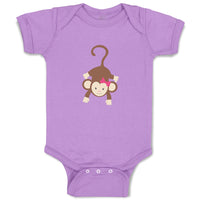 Baby Clothes Monkey Hangs Girl Safari Baby Bodysuits Boy & Girl Cotton