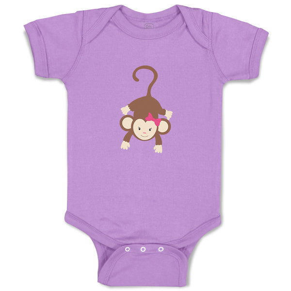 Baby Clothes Monkey Hangs Girl Safari Baby Bodysuits Boy & Girl Cotton
