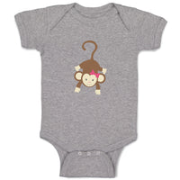 Baby Clothes Monkey Hangs Girl Safari Baby Bodysuits Boy & Girl Cotton