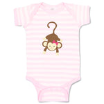 Baby Clothes Monkey Hangs Girl Safari Baby Bodysuits Boy & Girl Cotton