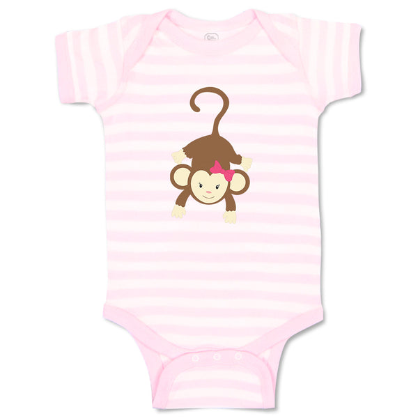 Baby Clothes Monkey Hangs Girl Safari Baby Bodysuits Boy & Girl Cotton