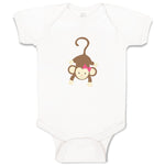 Baby Clothes Monkey Hangs Girl Safari Baby Bodysuits Boy & Girl Cotton
