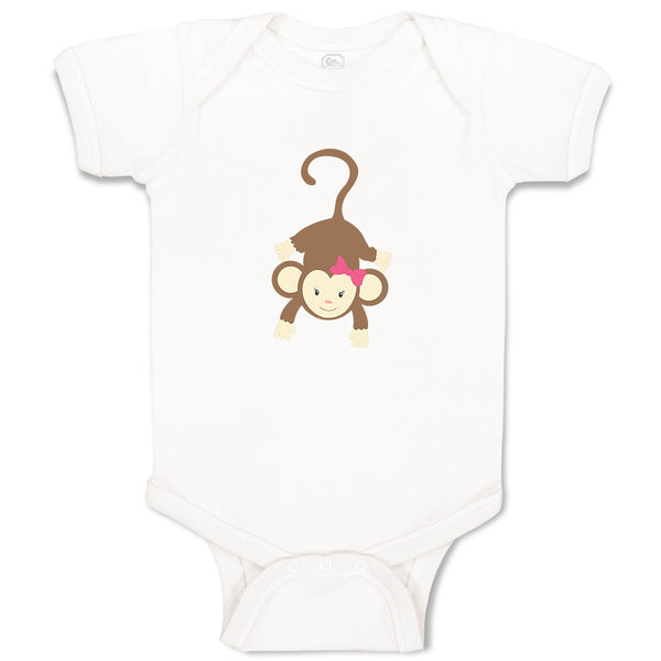 Baby Clothes Monkey Hangs Girl Safari Baby Bodysuits Boy & Girl Cotton