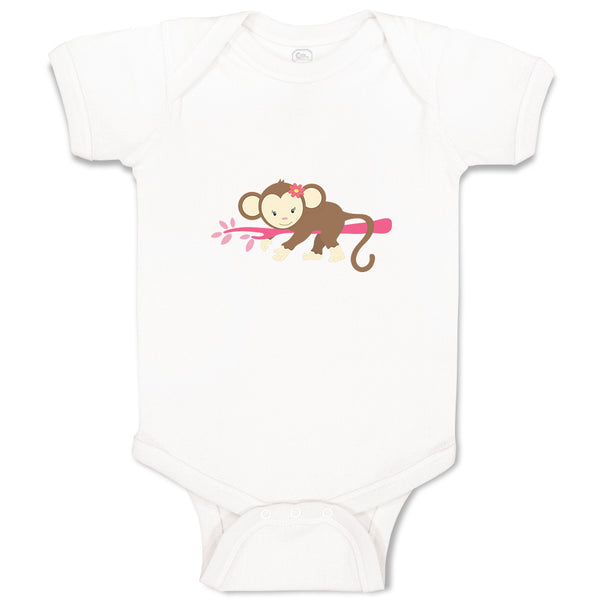 Baby Clothes Monkey Palm Leaf Girl Safari Baby Bodysuits Boy & Girl Cotton