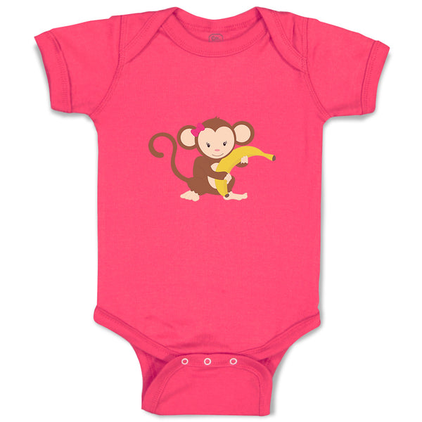 Baby Clothes Monkey Banana Girl Safari Baby Bodysuits Boy & Girl Cotton