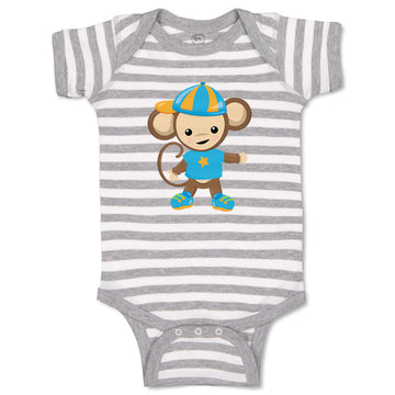 Baby Clothes Monkey Blue T-Shirt Safari Baby Bodysuits Boy & Girl Cotton