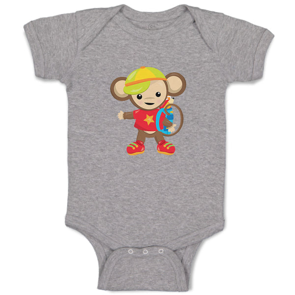 Baby Clothes Monkey Red T-Shirt Safari Baby Bodysuits Boy & Girl Cotton