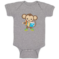 Baby Clothes Monkey Blue Book Safari Baby Bodysuits Boy & Girl Cotton