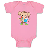 Baby Clothes Monkey Blue Book Safari Baby Bodysuits Boy & Girl Cotton