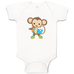 Baby Clothes Monkey Blue Book Safari Baby Bodysuits Boy & Girl Cotton