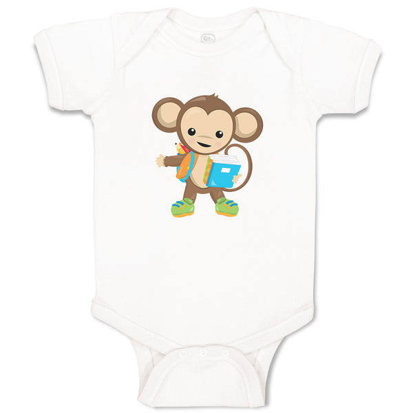 Baby Clothes Monkey Blue Book Safari Baby Bodysuits Boy & Girl Cotton