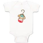 Baby Clothes Monkey Hangs Reads Book Safari Baby Bodysuits Boy & Girl Cotton