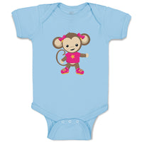 Baby Clothes Monkey Pink T-Shirt Safari Baby Bodysuits Boy & Girl Cotton