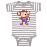 Baby Clothes Monkey Purple T-Shirt Safari Baby Bodysuits Boy & Girl Cotton