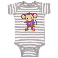 Baby Clothes Monkey Purple T-Shirt Safari Baby Bodysuits Boy & Girl Cotton