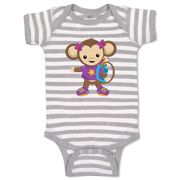 Baby Clothes Monkey Purple T-Shirt Safari Baby Bodysuits Boy & Girl Cotton
