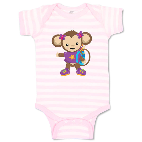 Baby Clothes Monkey Purple T-Shirt Safari Baby Bodysuits Boy & Girl Cotton