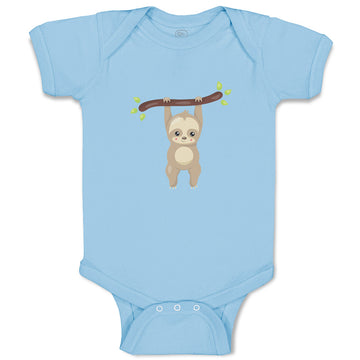 Baby Clothes Sloth Hangs Tree 2 Safari Baby Bodysuits Boy & Girl Cotton