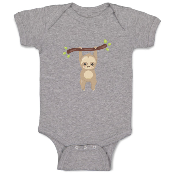 Baby Clothes Sloth Hangs Tree 2 Safari Baby Bodysuits Boy & Girl Cotton