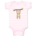 Baby Clothes Sloth Hangs Tree 2 Safari Baby Bodysuits Boy & Girl Cotton