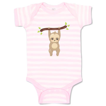 Baby Clothes Sloth Hangs Tree 2 Safari Baby Bodysuits Boy & Girl Cotton