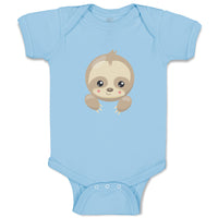 Baby Clothes Sloth Face Open Eyes Safari Baby Bodysuits Boy & Girl Cotton