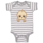 Baby Clothes Sloth Face Open Eyes Safari Baby Bodysuits Boy & Girl Cotton