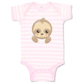 Baby Clothes Sloth Face Open Eyes Safari Baby Bodysuits Boy & Girl Cotton