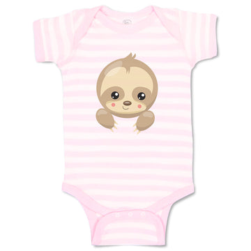 Baby Clothes Sloth Face Open Eyes Safari Baby Bodysuits Boy & Girl Cotton