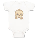 Baby Clothes Sloth Face Open Eyes Safari Baby Bodysuits Boy & Girl Cotton