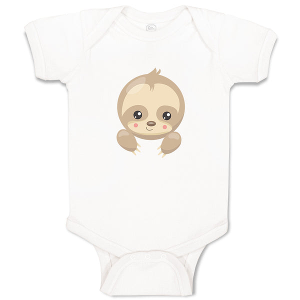 Baby Clothes Sloth Face Open Eyes Safari Baby Bodysuits Boy & Girl Cotton