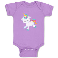 Baby Clothes White Unicorn Runs Baby Bodysuits Boy & Girl Newborn Clothes Cotton