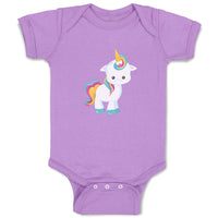 Baby Clothes White Unicorn Stands Baby Bodysuits Boy & Girl Cotton