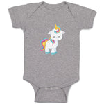 Baby Clothes White Unicorn Stands Baby Bodysuits Boy & Girl Cotton