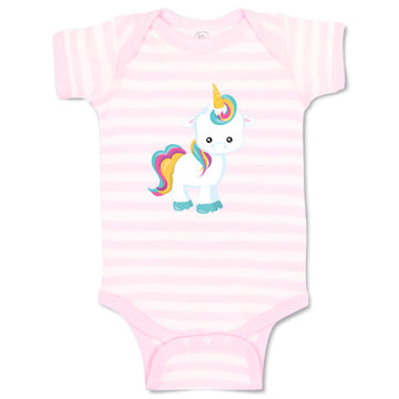 Baby Clothes White Unicorn Stands Baby Bodysuits Boy & Girl Cotton