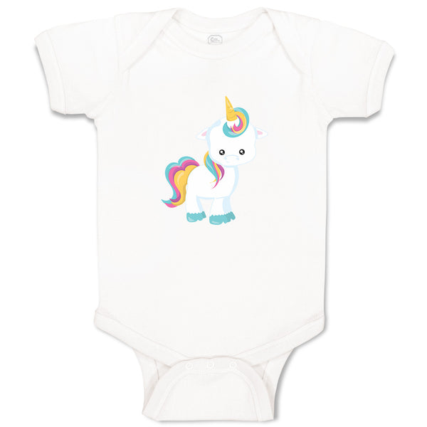 Baby Clothes White Unicorn Stands Baby Bodysuits Boy & Girl Cotton