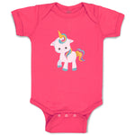 Baby Clothes White Unicorn Walks Baby Bodysuits Boy & Girl Cotton