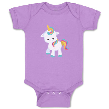 Baby Clothes White Unicorn Walks Baby Bodysuits Boy & Girl Cotton