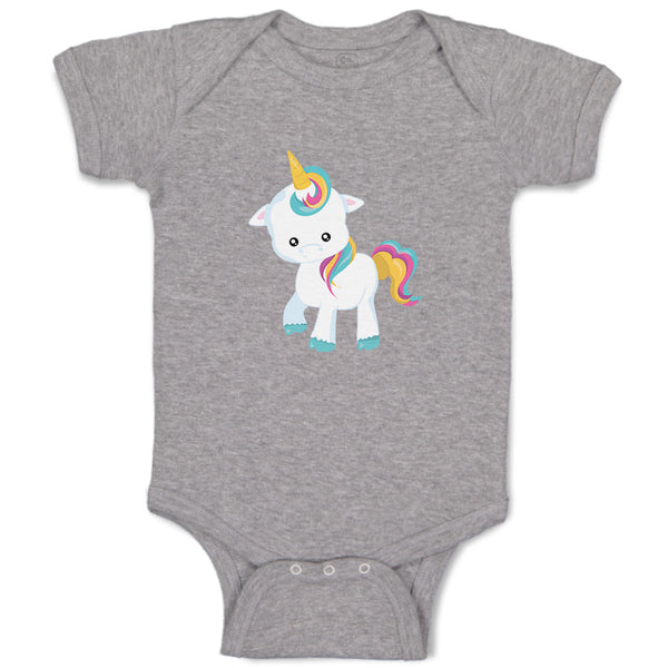 Baby Clothes White Unicorn Walks Baby Bodysuits Boy & Girl Cotton