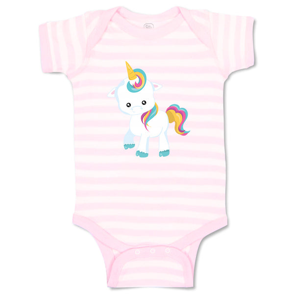 Baby Clothes White Unicorn Walks Baby Bodysuits Boy & Girl Cotton