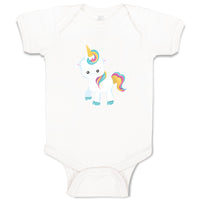 Baby Clothes White Unicorn Walks Baby Bodysuits Boy & Girl Cotton