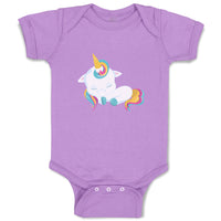 Baby Clothes White Unicorn Sleeps Baby Bodysuits Boy & Girl Cotton