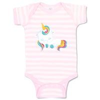 Baby Clothes White Unicorn Sleeps Baby Bodysuits Boy & Girl Cotton