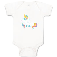 Baby Clothes White Unicorn Sleeps Baby Bodysuits Boy & Girl Cotton