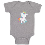 Baby Clothes White Unicorn Walks Close Eyes Baby Bodysuits Boy & Girl Cotton