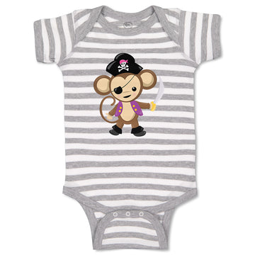 Baby Clothes 1 Eye Monkey Captain Safari Baby Bodysuits Boy & Girl Cotton